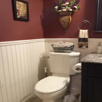 Bathroom with sliding glass door