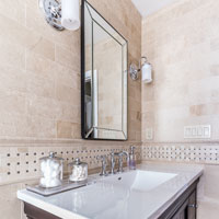 Bathroom with sliding glass door