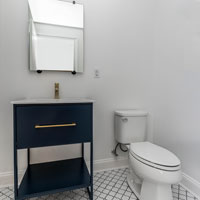 Bathroom with sliding glass door