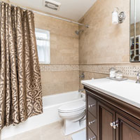 Bathroom with sliding glass door