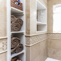 Bathroom with sliding glass door