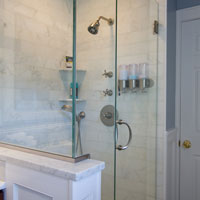 Glass enclosed shower