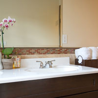 Dark Wood bathroom sink