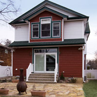 Simple Red and white home