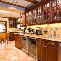 Modern Kitchen with Medium Brown Wood