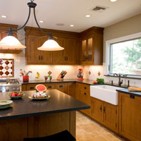 Medium Brown Kitchen Cabinets